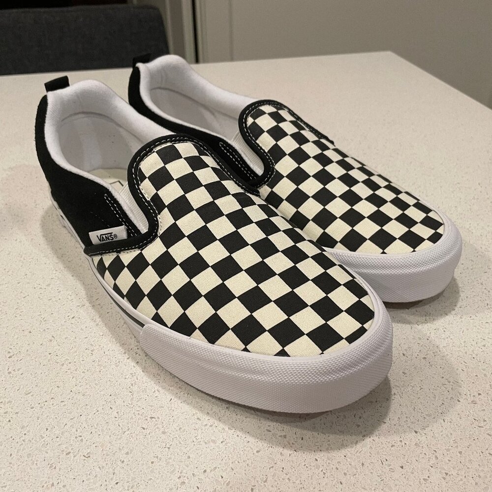Vans Knu Slip "Checkerboard / True White" Size 12